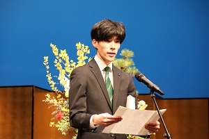 在学生による送辞